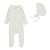 Lilette Cream/Blue Bud Footie Set