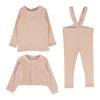 Lilette Dusty Pink Velour Cardi Set