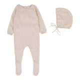 Lilette Petal Dotty Knit Footie Set