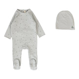 Lilette Pale Blue Cherry Print Footie Set
