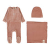Lilette Deep Pink Velour Forest Layette Set