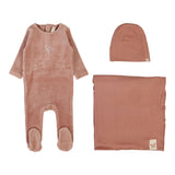 Lilette Deep Pink Velour Forest Layette Set