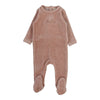Lilette Heather Pink Velour Bebe Footie