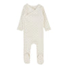 Lilette Cream/Slate Diamond Dot Footie