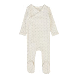 Lilette Cream/Slate Diamond Dot Footie
