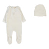 Lilette White/Oak Velour Forest Footie Set