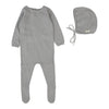 Lilette Light Blue Dotty Knit Footie Set