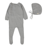 Lilette Light Blue Dotty Knit Footie Set