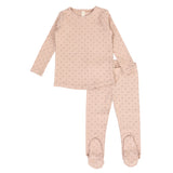 Lilette Dusty Pink Diamond Dot Lounge Set