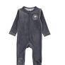 Lilette Off Navy Velour Snap Down Footie