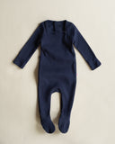 Ferne Navy Blue Pointelle Footie