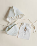Ferne Dew Gingham Bonnet and Bib Set