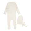Lilette Cream Fine Pointelle Footie and Bonnet