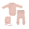 Bebe Organic Blush Heart Pointelle Wrap 3pc