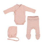 Bebe Organic Blush Heart Pointelle Wrap 3pc