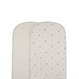 Lilette Cream/Blue 2pk Rosebud Bassinet Sheet