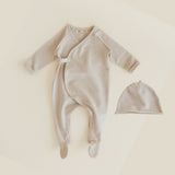 Ferne Oat/Luggage Flap Footie and Beanie
