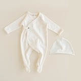 Ferne Milk/Blue Flap Footie and Beanie