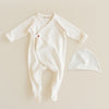Ferne Milk/Red Flap Footie and Beanie
