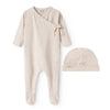 MarMar Light Beige Melange Rubetta Footie/Hat - 0m