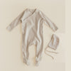Ferne Oat/Gingham Patch Footie and Bonnet