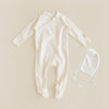 Ferne Milk/Bluet Patch Footie and Bonnet