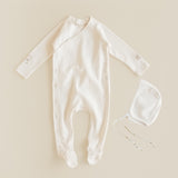 Ferne Milk/Poppy Patch Footie and Bonnet