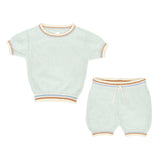 Tun Tun Blue/Natural Mason Top and Shorts