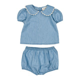 Louis Louise Light Blue Denim Tunic/Bloomer Set