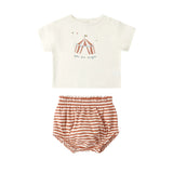 Quincy Mae Ivory/Poppy Magic Tee and Bloomer Set
