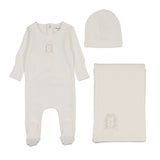 Bee & Dee Chalk White Classic Crest Boy Layette Set