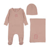 Bee & Dee Rose Classic Crest Layette Set