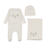 Bee & Dee Chalk White Shades of Baby Boys Layette Set