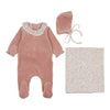 Bee & Dee Dusty Pink Whimsical Collar Layette Set
