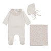 Bee & Dee Chalk White Whimsical Bloom Girl Layette Set