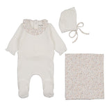 Bee & Dee Chalk White Whimsical Bloom Girl Layette Set