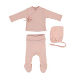 Bebe Organic Blush Heart Pointelle Wrap 3pc