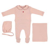 Bebe Organic Blush Heart Pointelle Layette Set