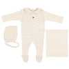 Bebe Organic Natural Heart Pointelle Layette Set