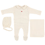 Bebe Organic Natural Heart Pointelle Layette Set