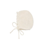 Lilette Cream Scallop Chunky Knit Bonnet