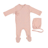 Bebe Organic Blush Heart Pointelle Footie and Bonnet