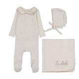 Lilette Cream/Pink Le Bebe Pointelle Layette Set
