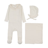 Lilette Cream Girls Crochet Collar Set