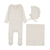 Lilette Cream Boys Crochet Collar Set