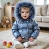 Scotch Bonnet Blue Natural Fur Lined Coat