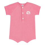 Petit Bateau Pink Terry Short Sleeve Romper