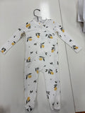 Fragile Lemon Print Footie