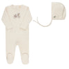 Ely & Co Ivory Girl Velour Bike Footie and Bonnet