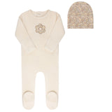 Ely & Co Ivory Liberty Floral Footie and Beanie